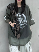 wing cross mesh t-shirt