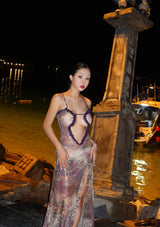 Peppy See-Through Maxi Long Dress