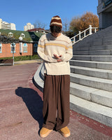 Golden Mink String Banding Pants (Charcoal)