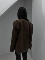 line suede blazer jacket (2color)
