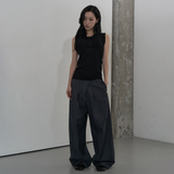 メッシュフードスリーブレストップス (ブラック)