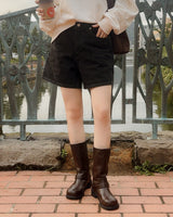Part denim short pants