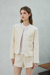 CHERISH TWEED JACKET / WHITE