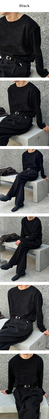 [Unisex] ベルベットカッティングニット(4color)