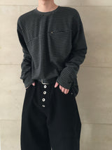 ゼッドピグメントストライプロングスリーブ 3C