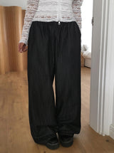 Appe Nonfade Banding Raw Wide Denim Pants