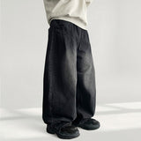 Dart Waistband Pintuck Curve Denim Wide Pants (2 colors)