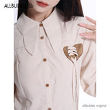 allbubble ラブエンブロイダードシャツ