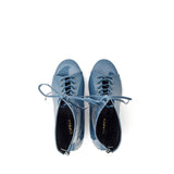 パテント レースアップ オープントゥ ヒール(Dusty Blue)