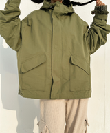 (UNISEX) ビッグフードクリンクルビッグポケットビッグフードフェルドジャンパー - 2 カラー