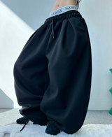 STRING JOGGER PLEAT BALLOON PANTS🩶🖤 - 2 COLORS