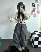 ピグメントハーディークロップドフーディージップアップ ❤🩶🤎 3COLOR