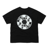 EEERRR レコードアートワークダメージウォッシングTシャツ (ブラック)