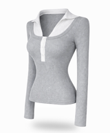 Cayla button collar shirt top (2color)