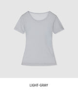 Sherbet Tencel See-Through Short Sleeve