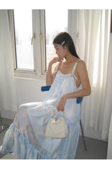 Sky Cloud Cancan Sleeveless Long One Piece