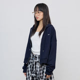 Two Way Logo Hoodie Zip Up_navy