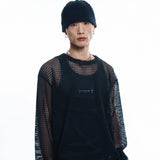 Cut Off Net Knit - BLACK