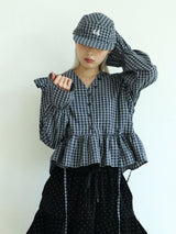 CHECKERED CAMPCAP(NAVY)