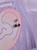 Surgical steel ブラックリボンピアス