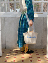 Signature canvas check tote bag