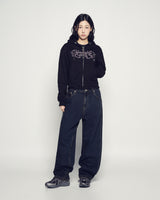 25FW テーパードフィットウォッシングデニムパンツ ブラック