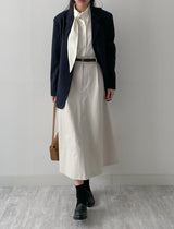 Edel Pintuck Flare Long Skirt