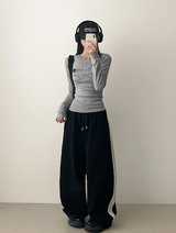 Enz Side Track Line Wide Pants