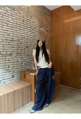 Number Navy Casual Banding Pants