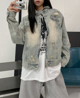 Chris Damage Hooded Denim Jacket
