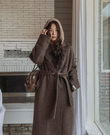 [wool 100%] リニアハンドメイドダブルコート