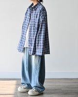 AF SEERSUCKER CHECK SHIRT BLUE