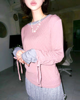(3color) Shirring Layered Long Sleeve Tee