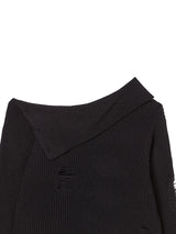 DAMAGE OFF SHOULDER KNIT BLACK