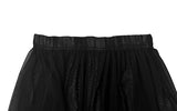 Lash See-Through Frill Mesh Banding Midi Skirt