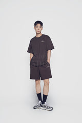 24FW UPSIDE DOWN BASIC LOGO SHORT SLEEVE T-SHIRT BROWN