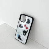 mew cat glossy glass bumper case