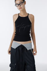 CUBIC HALTERNECK TANK TOP (BLACK)