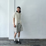 Mottled Wash Structured Shorts