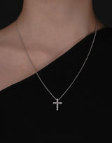 Cross Rope Chain Necklace silver-S