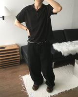 Koul Slub Collar Short Sleeve T