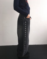 Stud denim pants
