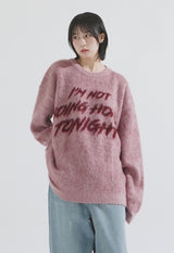 Lettering brush over knit