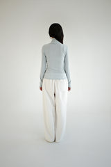 Wool turtleneck top, Blue