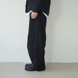 stripe curved wide slacks