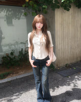 Lowrise chic boots cut pants
