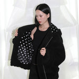Punk Bear Fleece Jacket - BLACK