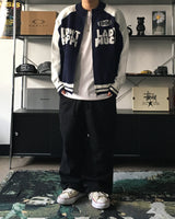 RM Nine lettering color combination knit zip-up (3C)