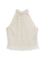 Cotton candy dot halterneck sleeveless blouse