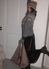 Jeanne Angora Fur Shoulder Bag_Melange Brown